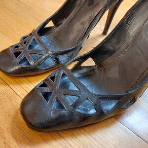 Givenchy Suede & Leather Lattice High Heels Pumps Shoes sz 40